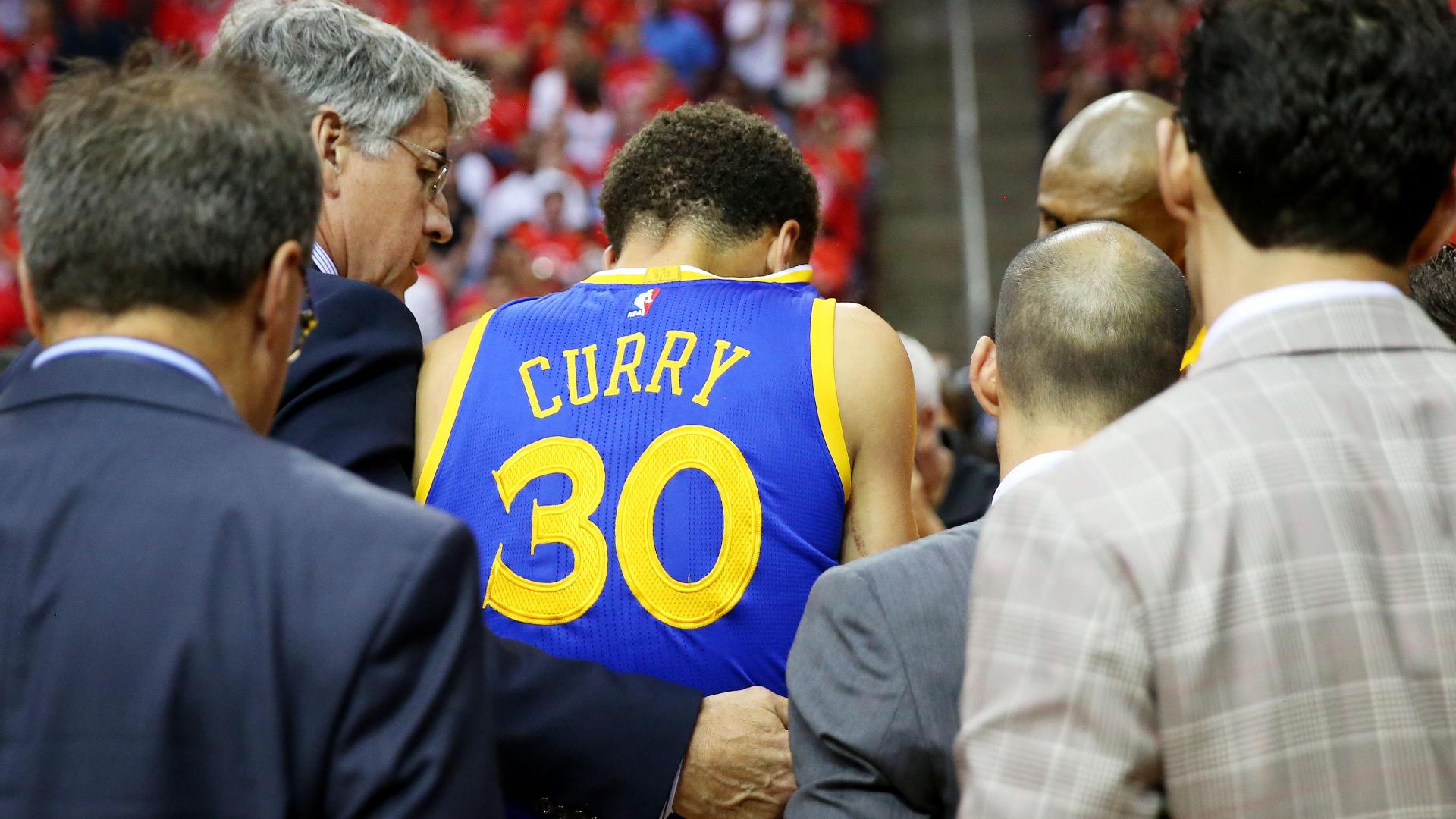 Stephen Curry returns to Game 4 loss after hard backward fall to court - ABC News
