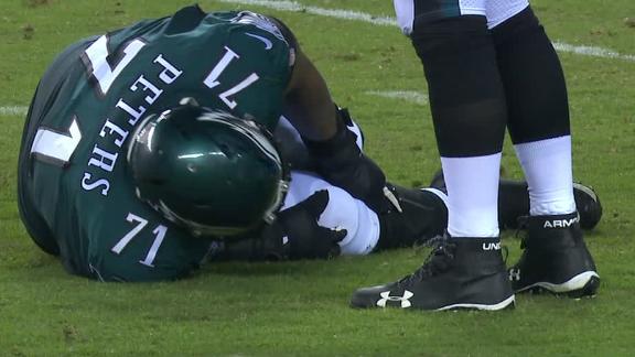 Eagles OT Jason Peters carted off with leg injury vs. Washington Eagles OT Jason Peters carted off with leg injury vs. Washington