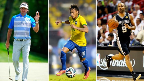 Bubba Watson, Neymar, and Tony Parker