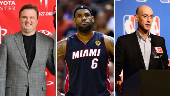 Daryl Morey, LeBron James, Adam Silver