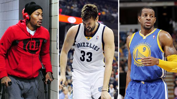 Derrick Rose, Marc Gasol and Andre Iguodala