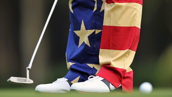 John Daly and his Stars and Stripes pants at the Hong Kong Open