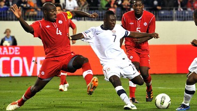 PHOTO: Freddy Adu, #7 of the USA plays against Canada in the CONCACAF Men's Olympic Qualifying match, Nashville, Tenn., March 24, 2012.