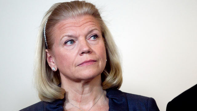 PHOTO: Virginia "Ginni" Rometty, chief executive officer of International Business Machines Corp., attends a Business Roundtable news conference in Washington, D.C., March 7, 2012.