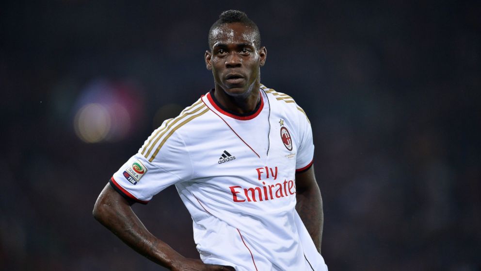 PHOTO: AC Milans forward Mario Balotelli on April 25, 2014 at the Olympic stadium in Rome.