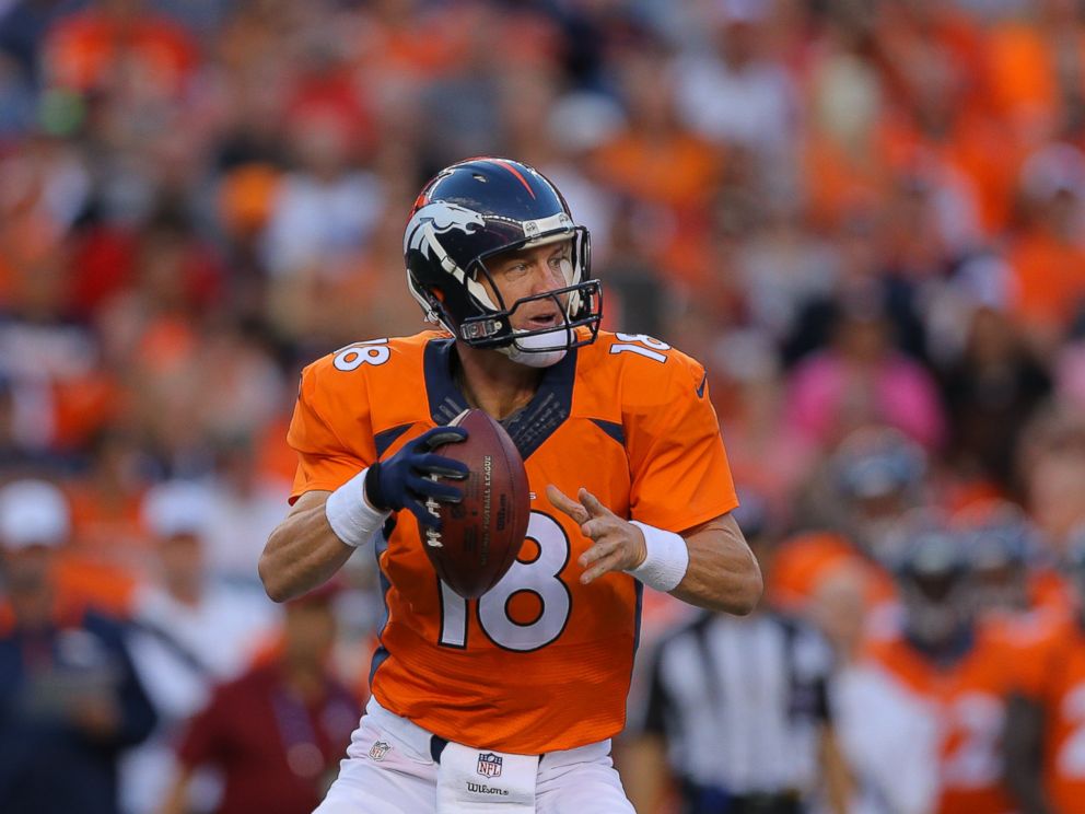 PHOTO: Peyton Manning of the Denver Broncos during a preseason game at Sports Authority Field at Mile High on Aug. 23, 2014 in Denver, Colorado.