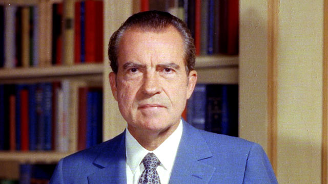 PHOTO: Portrait of former United States President Richard Nixon taken in the White House, Washington, D.C. 1972.