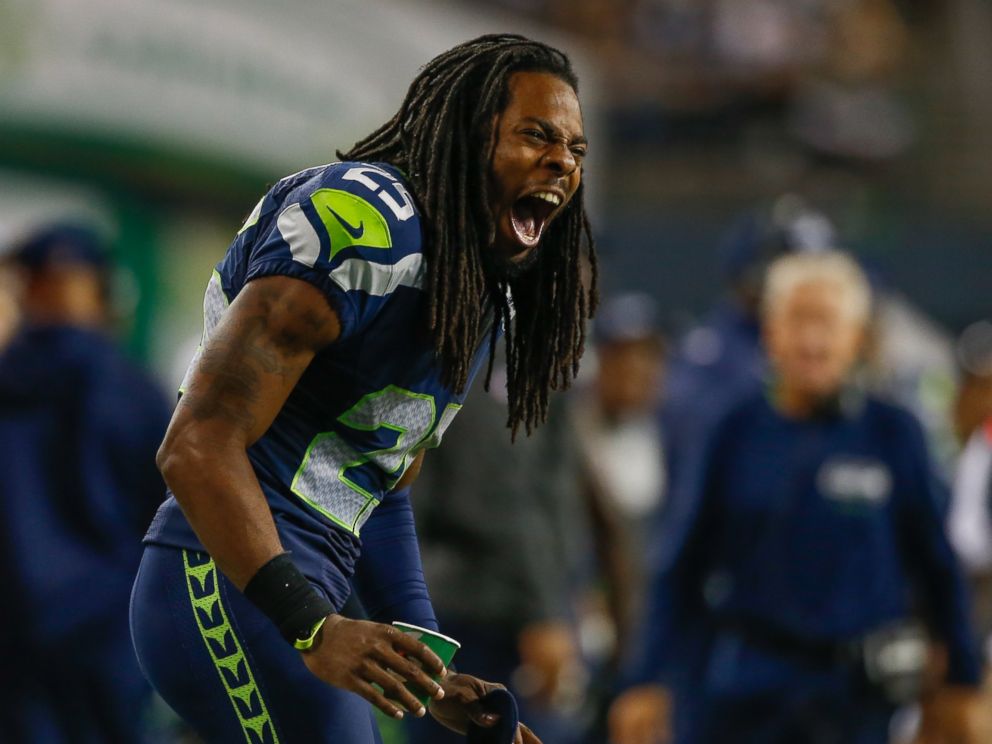 PHOTO: Seattle Seahawks cornerback, Richard Sherman, reacts to a play against the San Diego Chargers at CenturyLink Field on Aug. 15, 2014 in Seattle, Washington.
