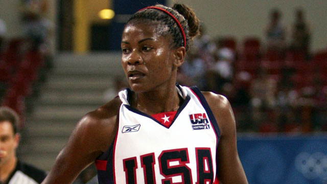 PHOTO: Sheryl Swoopes #7 of the USA moves the ball against Spain in the women's basketball preliminary game on Aug. 20, 2004 during the Athens 2004 Summer Olympic Games in Athens, Greece.