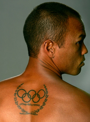 olympic tattoos. American Track and Field athlete Bryan Clay showed off his