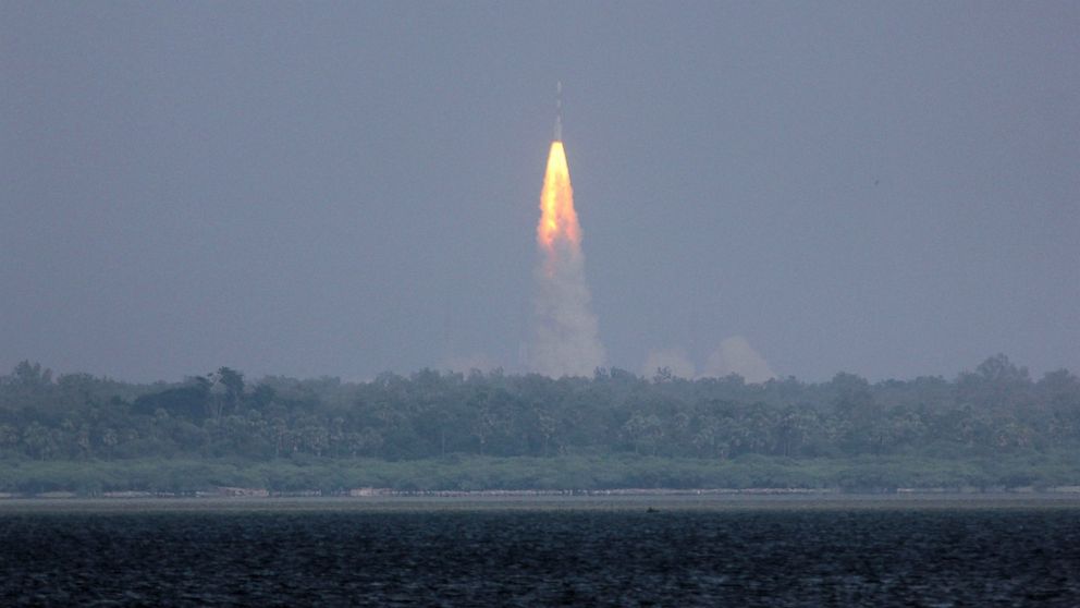 PHOTO: The Polar Satellite Launch Vehicle rocket carrying Indias Mars spacecraft lifts off
