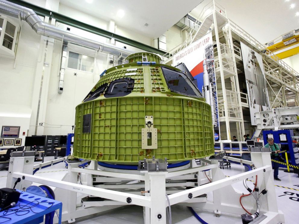 PHOTO: The Orion crew module that will fly atop the Space Launch System rocket on the first integrated flight test at the Kennedy Space Center ,Feb. 3, 2016, in Cape Canaveral, Fla.
