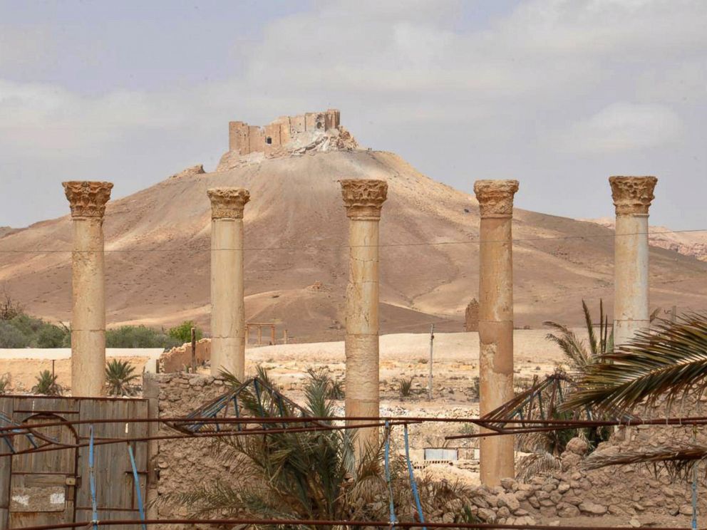PHOTO: This photo released on March 27, 2016, by the Syrian official news agency SANA, shows a general view of Palmyra citadel, central Syria.