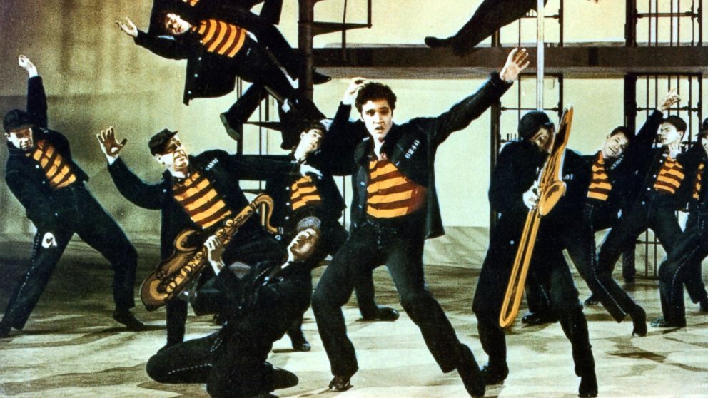 PHOTO: Elvis Presley and others dance in a scene from the film Jailhouse Rock, 1957.