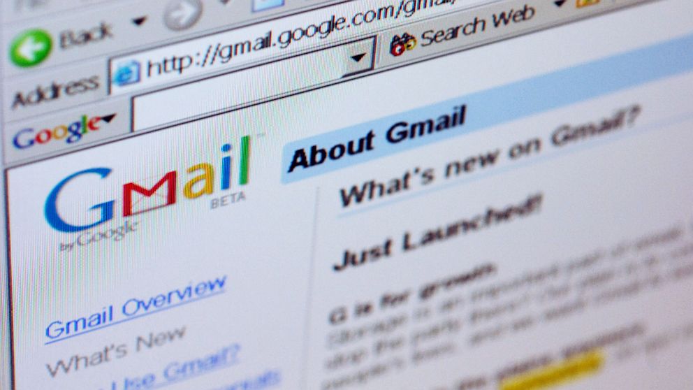 PHOTO: Gmail logo on top of Gmail welcome page