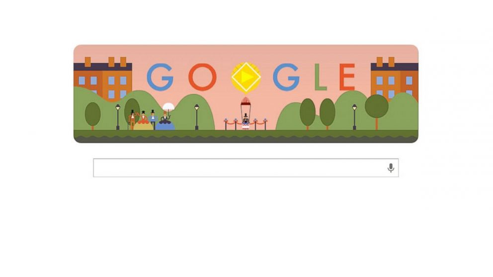 PHOTO: Googles "doodle" for the 216th anniversary of the first parachute jump includes a playable minigame.