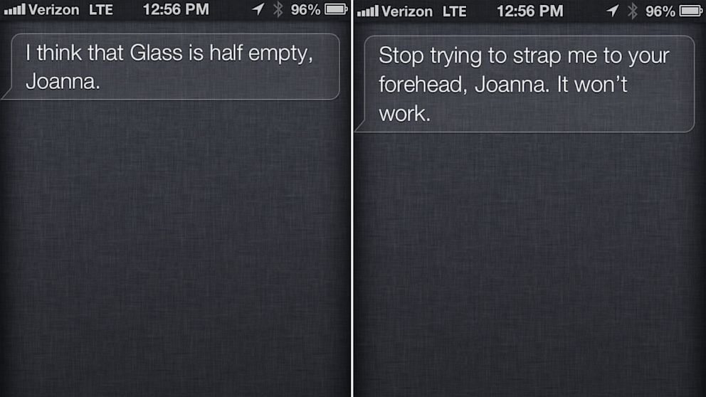 PHOTO: Siris got some new snarky responses to "OK Glass."