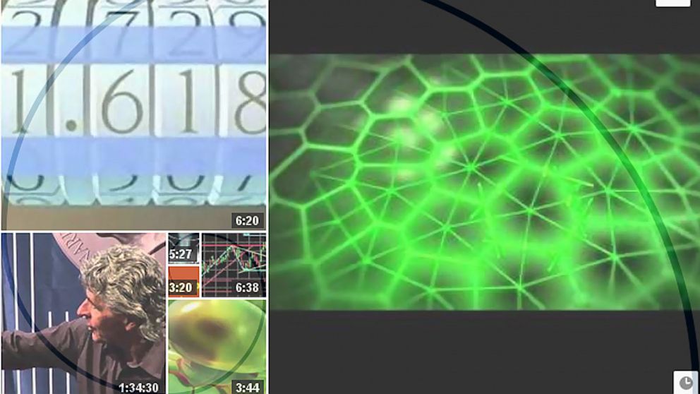 PHOTO: Searching for "Fibonacci" in Youtube presents videos in a golden spiral.