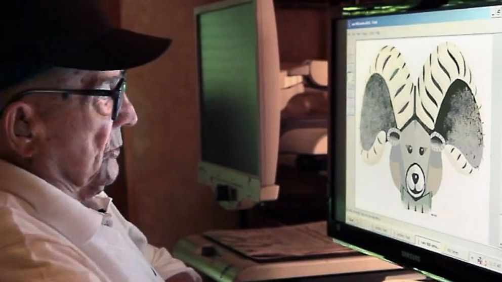 PHOTO: Hal Lasko, 97, is legally blind, but still is able to use Microsoft Paint to create impressive digital art.