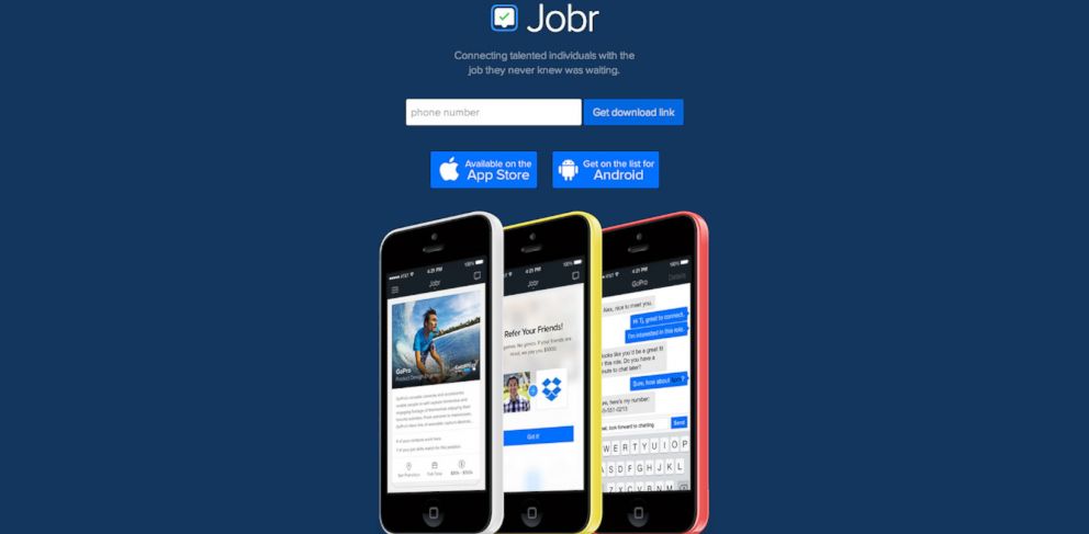 PHOTO: Jobr is an app for job seekers that promises to simplify the job search by allowing users to discover work and then swipe right or left on it to indicate their interest.