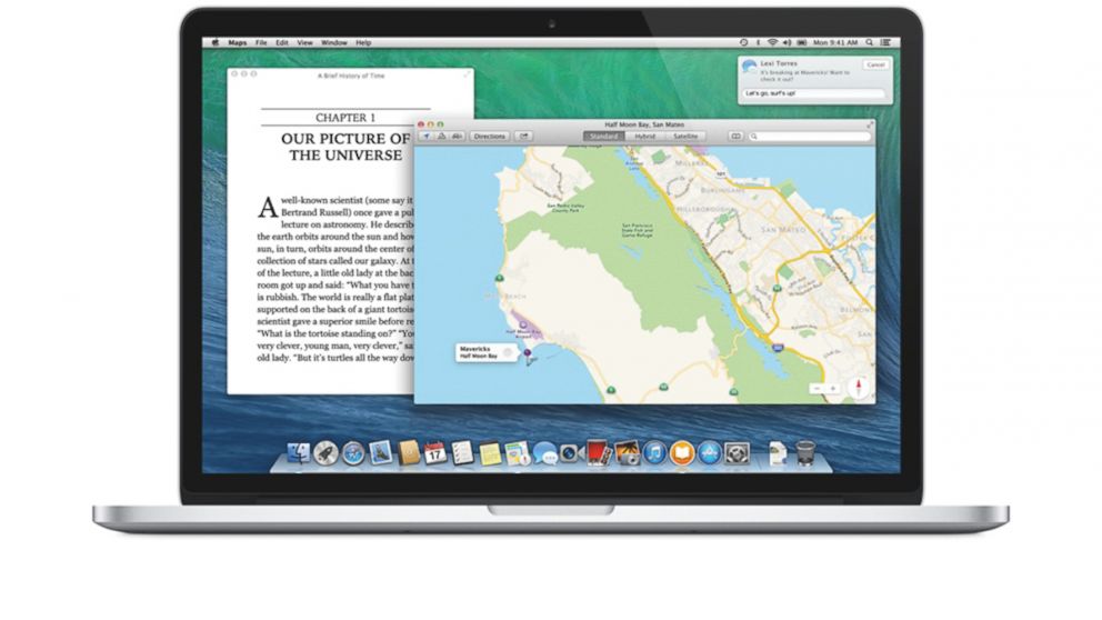 PHOTO: Apples newest version of OS X, called Mavericks, includes a new Maps and iBooks apps. 