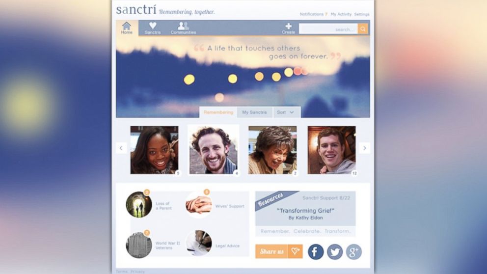 PHOTO: A new app for Facebook called Sanctri acts a secluded space for people to mourn.