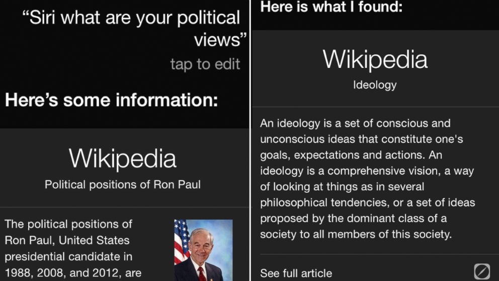 PHOTO: Siri, once a Ron Paul fan?