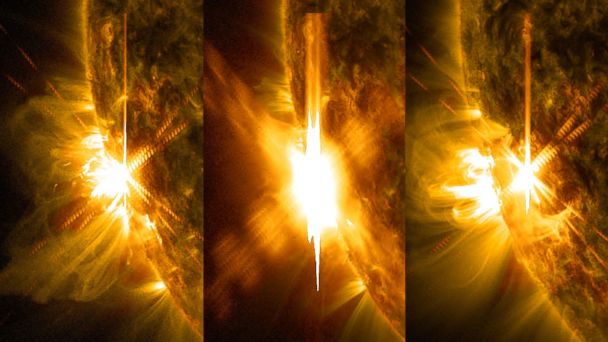 HT solar flare triptych jtm 140611 16x9 608 Solar Flares Disrupt Communications on Earth, Could Send Shockwave on Friday the 13th