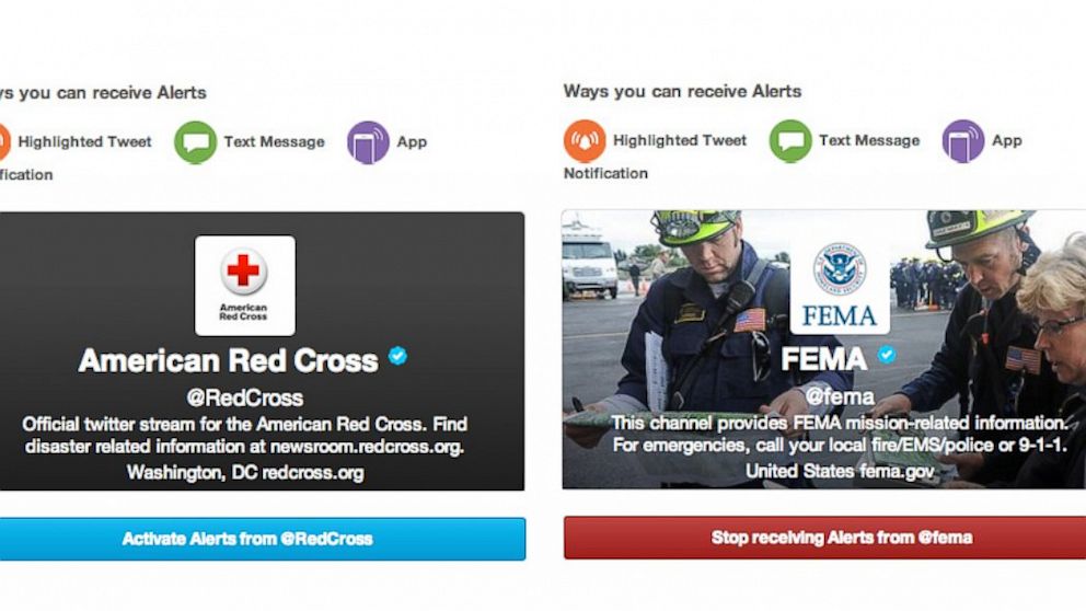 PHOTO: Twitter, alerts, emergencies
