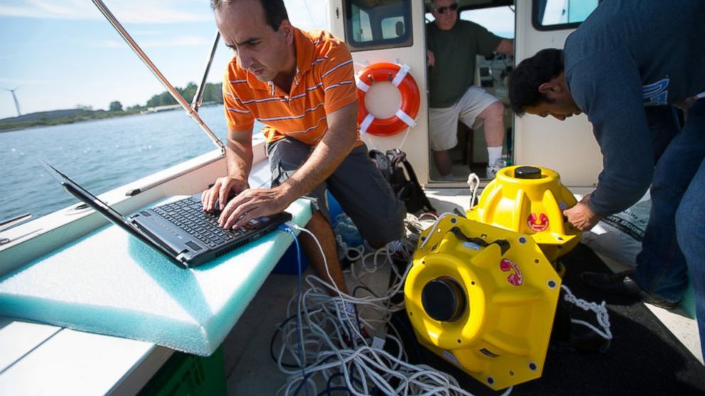 PHOTO: These giant yellow objects will be able to make underwater environments Wi-Fi capable.