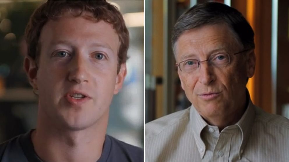 PHOTO: Bill Gates and Mark Zuckerberg will be offering coding tutorials to high school students.
