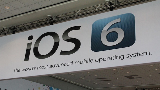 PHOTO:Â PHOTO, iOS 6 sign at WWDC 2012.