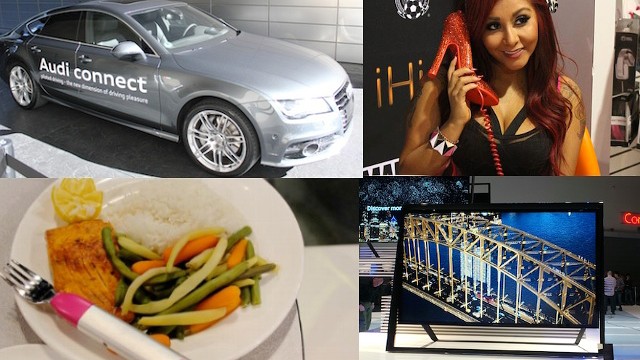 PHOTO: Audis piloted parking car, Snookis bling bling phone, the HapiFork, and Samsungs S9 Ultra HD were all shown at CES 2013.