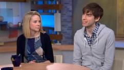 PHOTO: Yahoo CEO Marissa Mayer and Tumblr CEO David Karp appear on Good Morning America after the acquisition.
