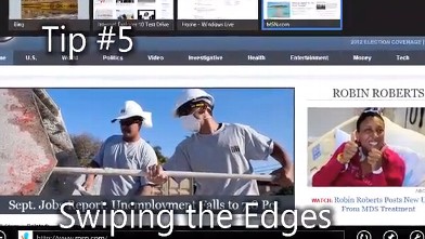 PHOTO: Swipe from the top and bottom edge to bring up menus in an app.