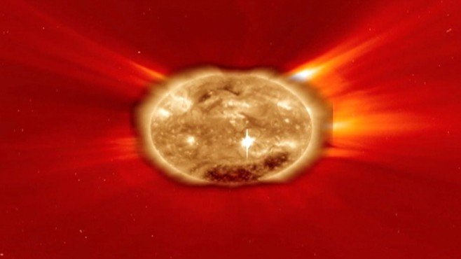 VIDEO: Sun storm sends radiation flying into space; satellites vulnerable.