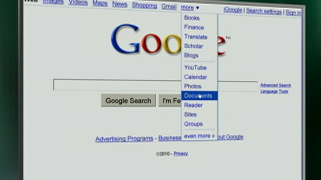 VIDEO: The search engine will offer business software to compete with Microsoft.