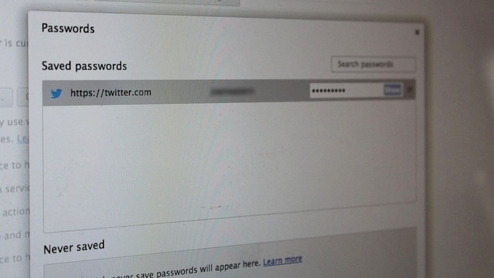 PHOTO: Chrome does not encrypt or protect saved passwords.
