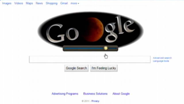 VIDEO: The search engine turns over its landing page to show lunar eclipse.
