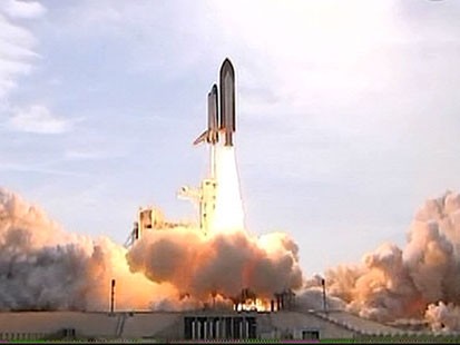 VIDEO: Endeavor takes to the skies on its journey to the International Space Station.