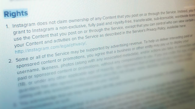 PHOTO: In January Instagrams Terms of Service will include new advertising and photo usage legalese.