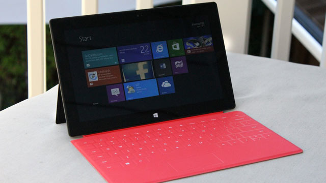 PHOTO: Microsofts Surface RT tablet and Touch Cover costs $599 and runs Windows RT.