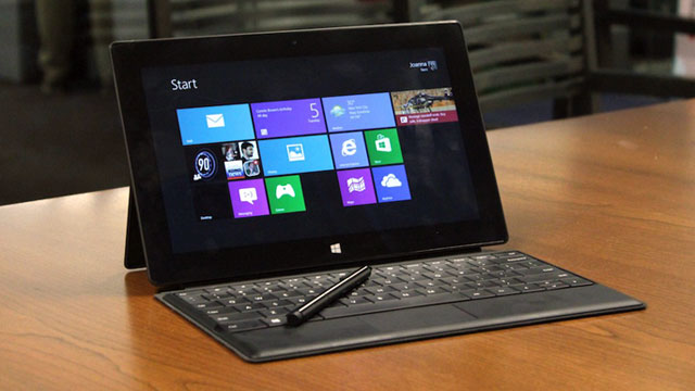 PHOTO: The $899 Microsoft Surface Pro with its included stylus and additional keyboard.