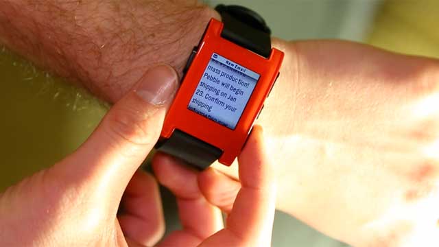 PHOTO: The Pebble smartwatch works with an iPhone or Android phone.