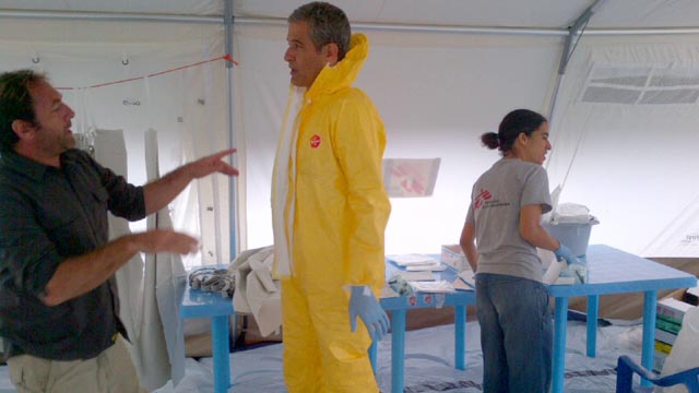 PHOTO: ABCs Dr. Richard Besser in a biohazard suit before going to visit ebola victims in Uganda.