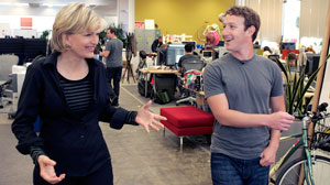 Diane Sawyer with Mark Zuckerberg