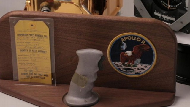 VIDEO: A rotation control handle grip is included among space items up for bid in New Hampshire.