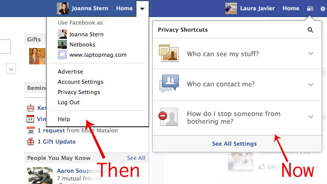 PHOTO: Facebook Privacy Settings Then and Now
