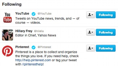PHOTO: A list of Twitter followers.