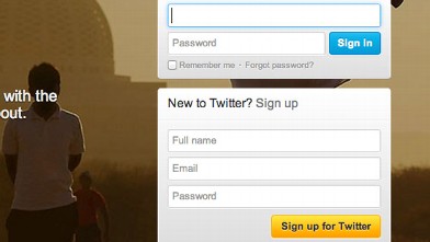 PHOTO: Twitter's sign up page.